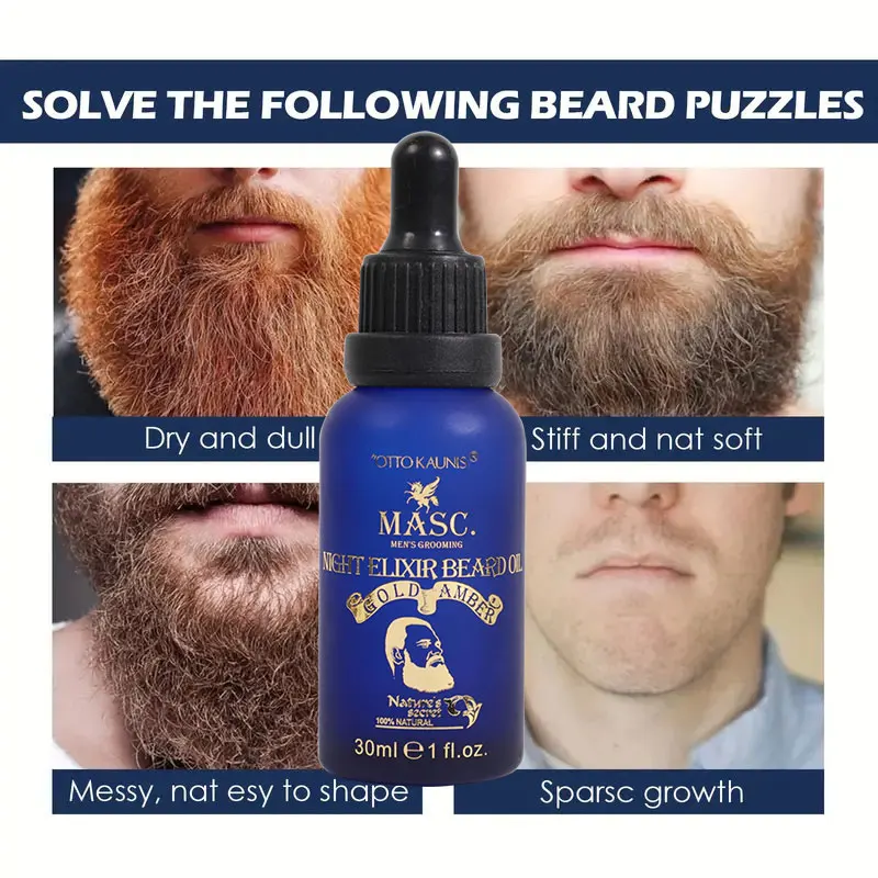 Professional Manufacturing 100% Natural Bread Growth Beard Oil Men With Gold Amber