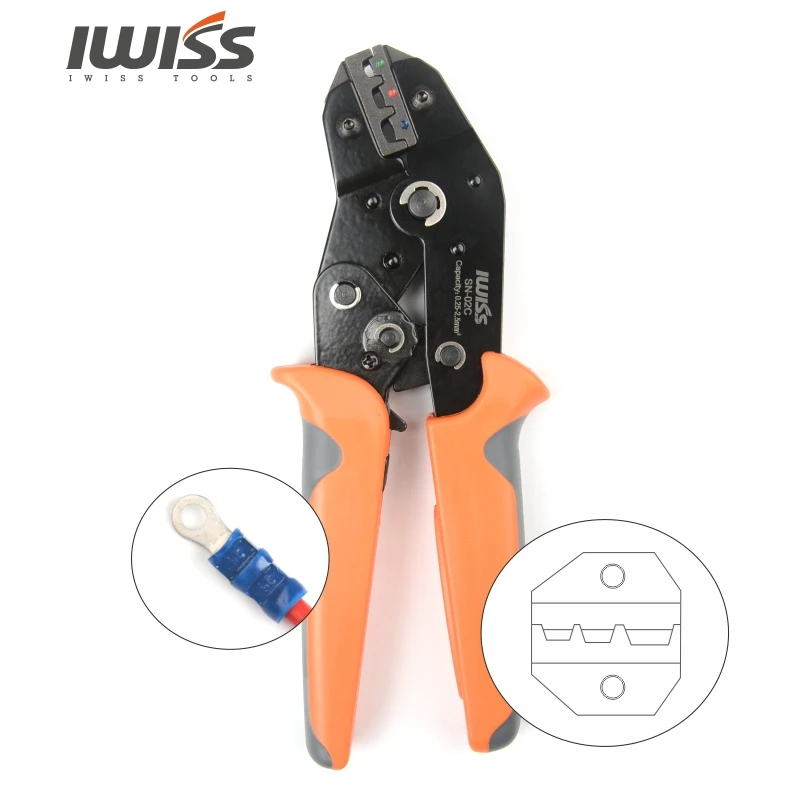 Iwiss SN-02C зажимные провода стыковые соединители Щипцы Обжимные Плоскогубцы Для Изолированные клеммы