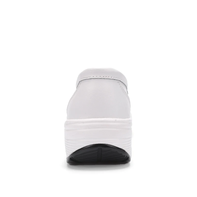 Hospital Nurse Shoe Comfortable Cow Leather Anti Slip White Nursing Shoes For Nurse with Elastic Contraction Band Air Cushion
