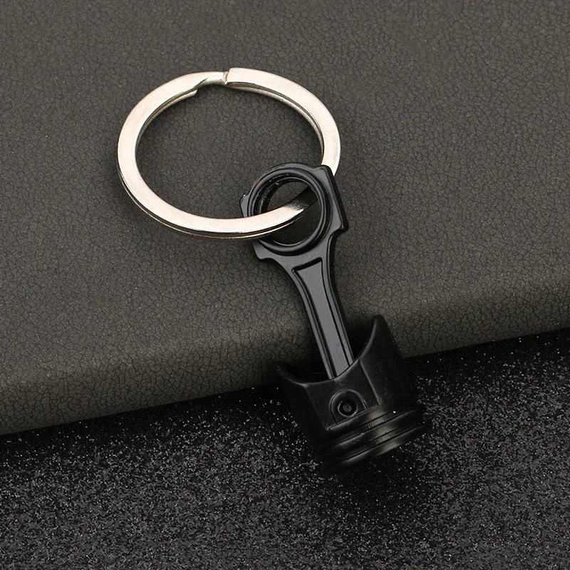 Wholesale 3D Alloy Piston Engine Keychain Customizable Logo Metal Car Piston Carabiner Promotional Keychains