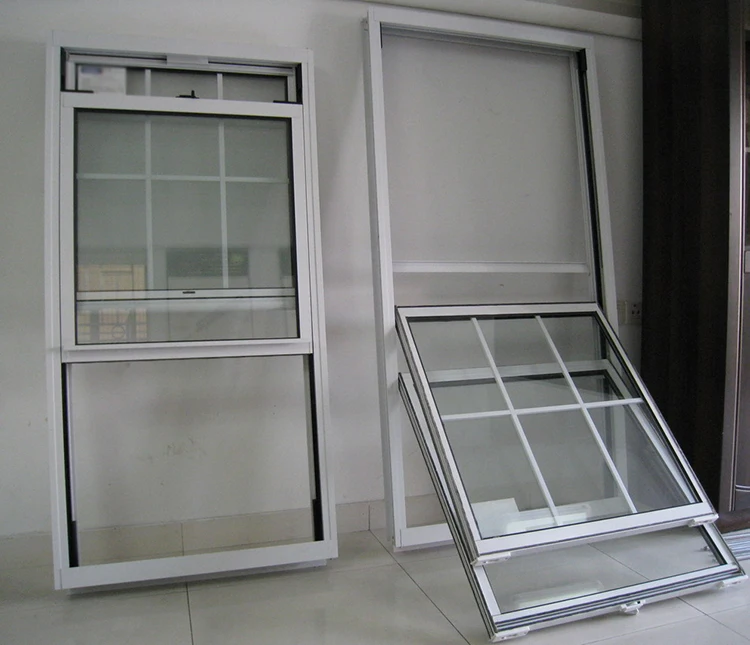 MInglei New Design American Style Residential Vertical Sliding Black Aluminum Single and Double Hung Windows