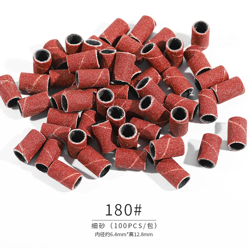 hot -sell ! 100PCS 80# 120# 180# Nail Drill Bits Sanding Ring Bands Grinding Head Polisher Sand Circle For Electric Nail Machine