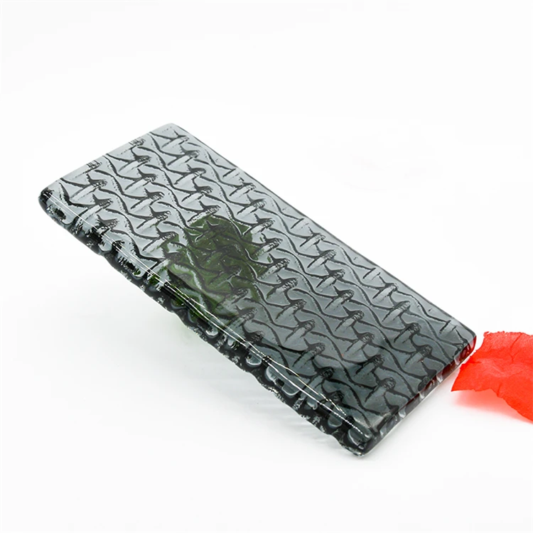 Wholesale Building Hot Melt Glass Tempered 3-25mm Art Pattern Custom Color Textured Cast Fuse Glass