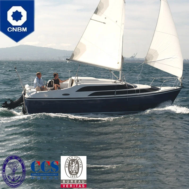 
24 ft OEM Custom Made in China Fiberglass Racing Sailboats Sail Boat Sailing Yachts Solar-Powered Boats for Sale 