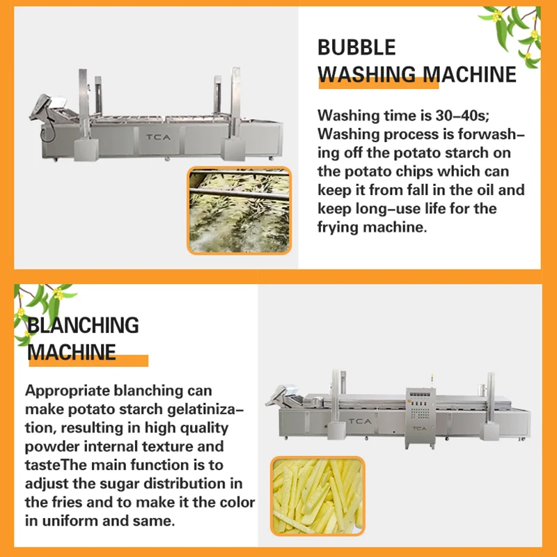 potato French fries frozen machine stainless steel frying line with mini electric potato slicer to dice onion fry machine line