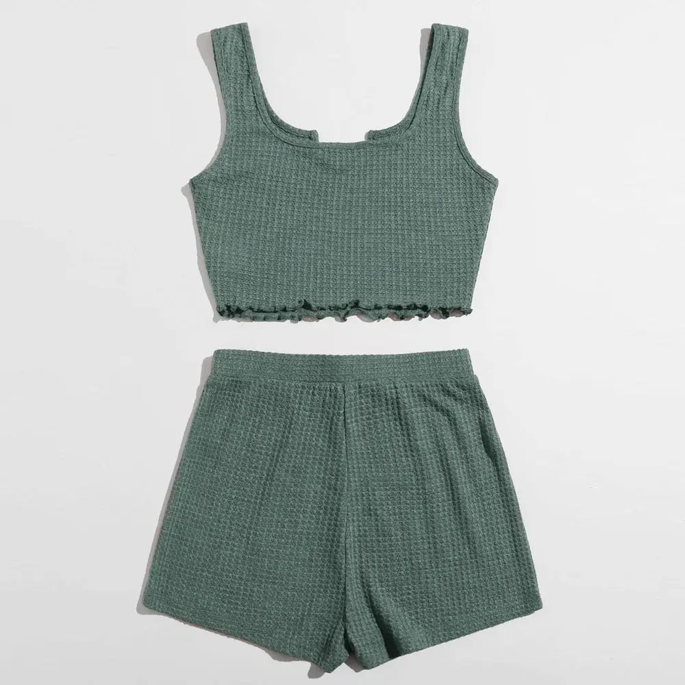 Wholesale Summer Baby Girls Boutique Clothing Sets Strap Tank Tops Wide Leg Shorts 2Pcs Toddler Girls Outfits