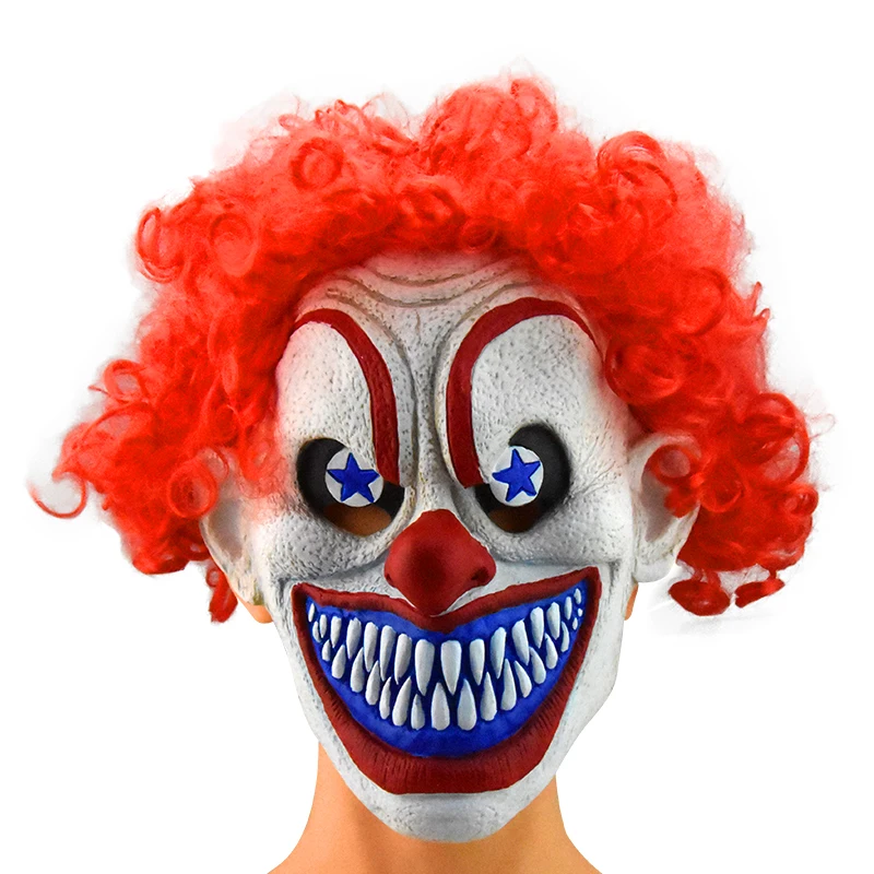 Scary Clown Costume with Silicone Halloween Face Mask Carnival-shaped Latex Masquerade for Parties and Proms Model Latex 1 Color