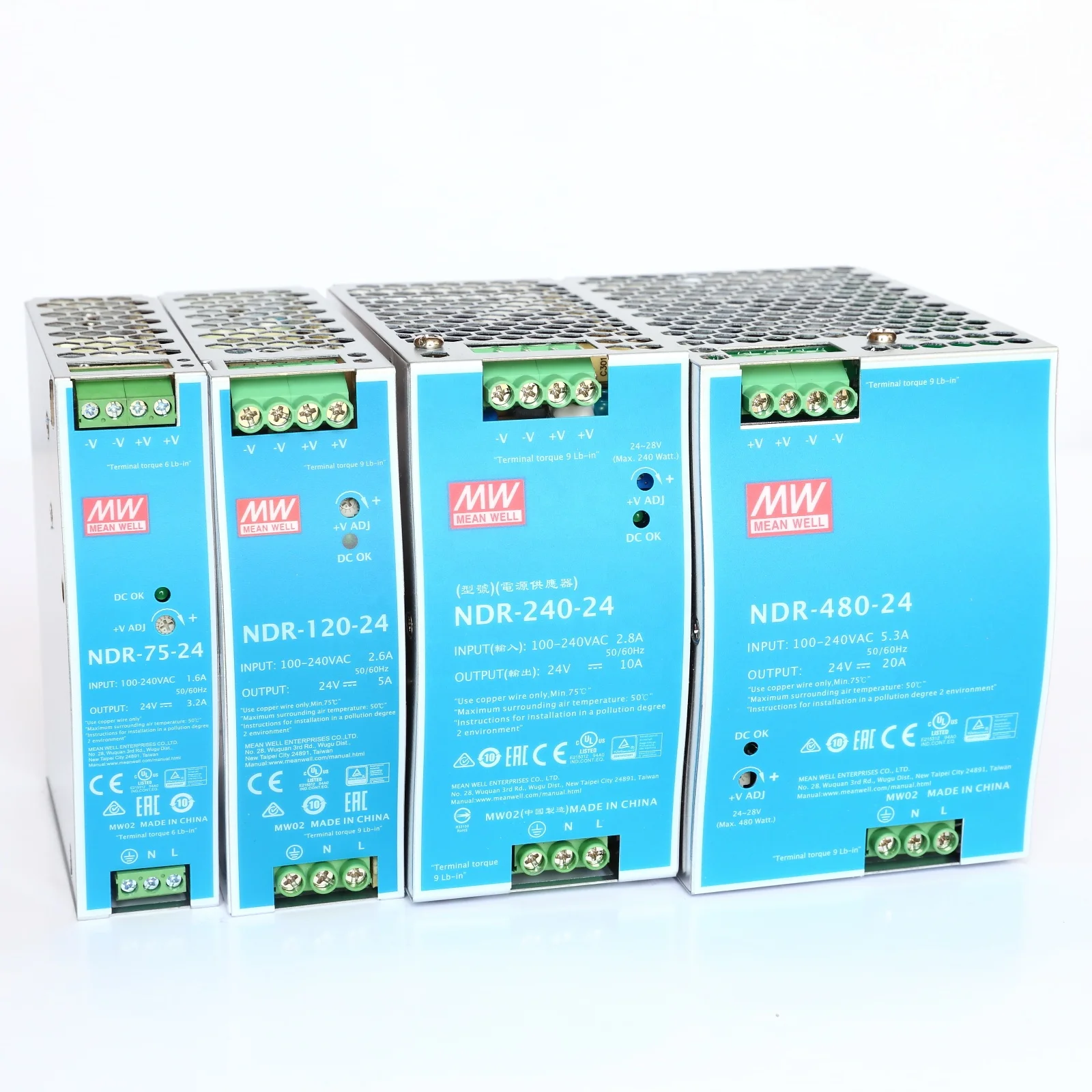 TaiWan MeanWell power supply NDR-75-24 NDR-75-12 NDR-75-48 12V 24V 48V DC Rail power box switching