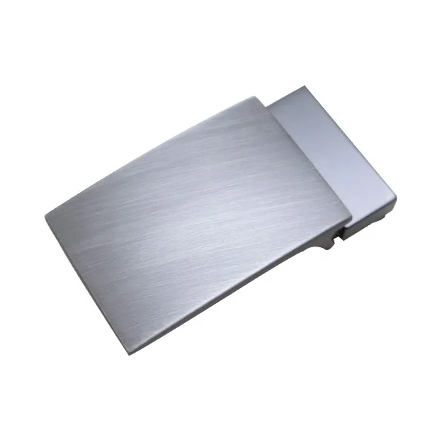 Custom Logo Plate Belt Buckle Waist Strap Buckle Gunmetal Brush Zinc Alloy Metal Buckles With Clip Teeth Cowhide Genuine Leather