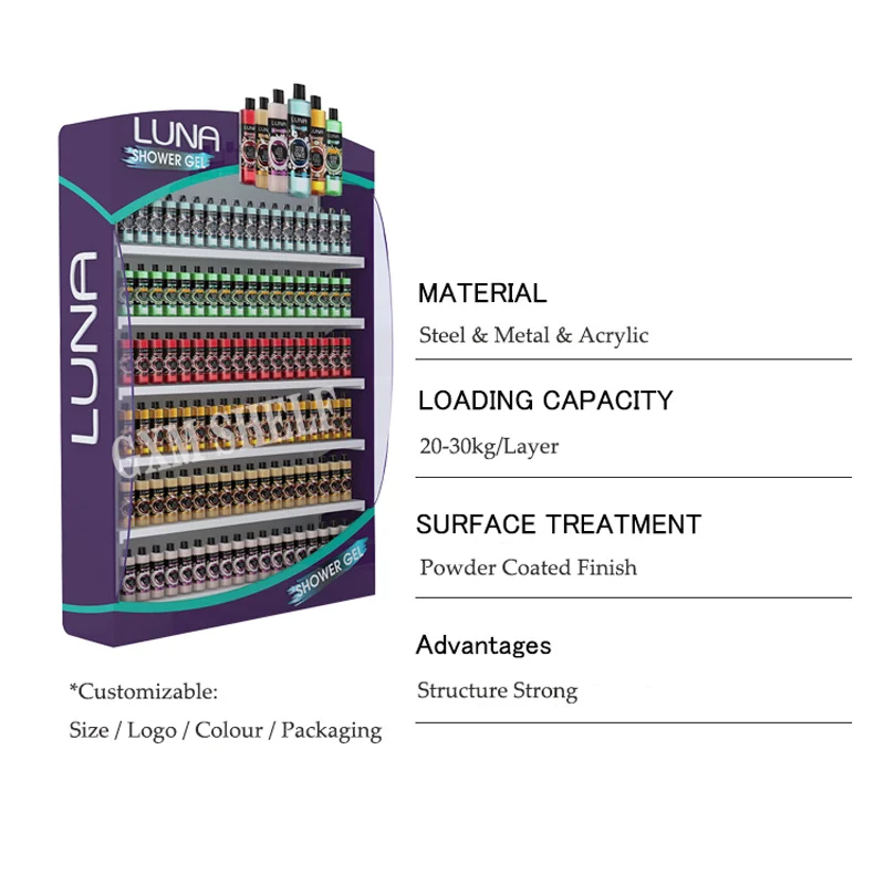 High quality new design shelf grocery stand metal retail rack customized supermarket promotion display stand shelves