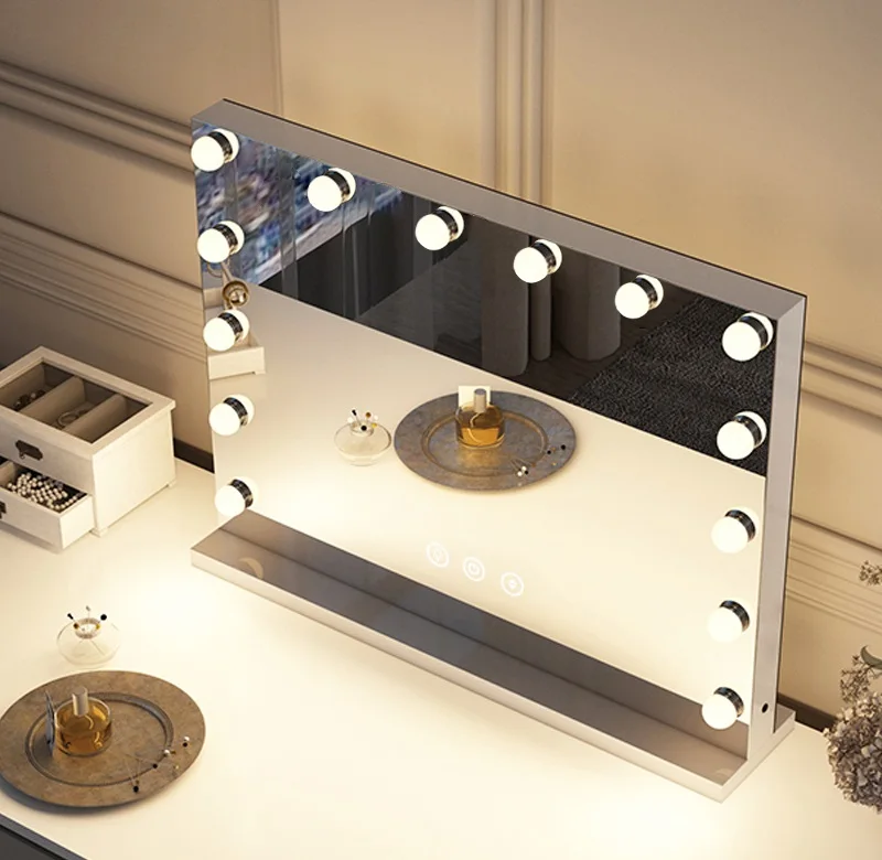 Tabletop Hollywood Style Makeup Mirror With Led Light Desktop Makeup Mirror With Led Light Hollywood Makeup Mirror