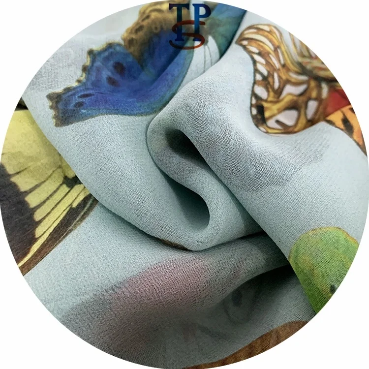 Пользовательская цифровая печать GGT жоржетт шелковая ткань для одежды