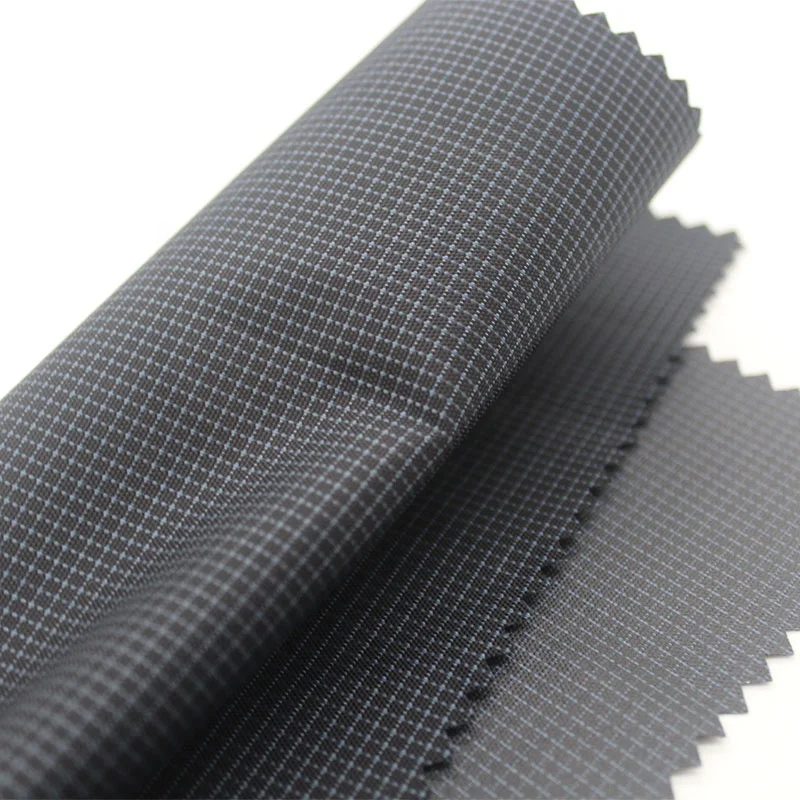 special design Tiny check PU coated 300D Cationic melange 1 mm Ripstop polyester oxford waist bag fabric