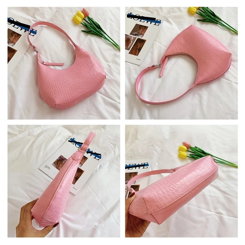 High Leather Pu Alligator Handbags For Women 2021 Jelly Hand Bag Wholesale Fashion Female Chic Shoulder Armpit Purses Bolsas