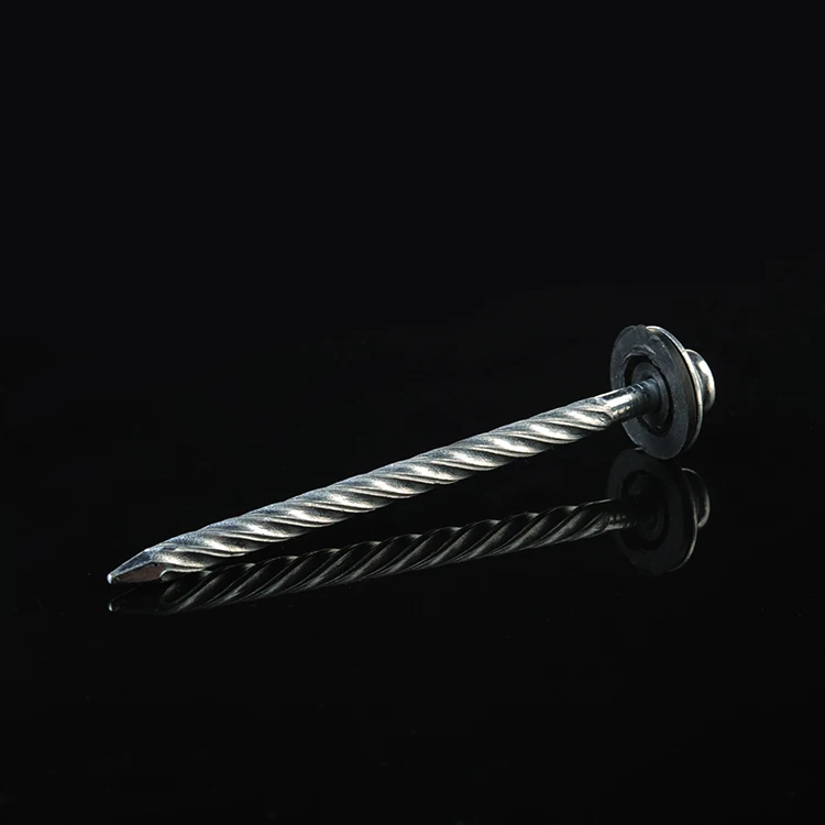 Umbrella head roofing nail sharp diamond point with rubber washer