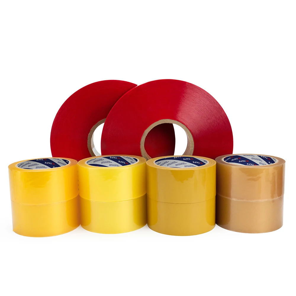 Factory price high adhesive clear brown colored nature rubber bopp tape custom design opp tape