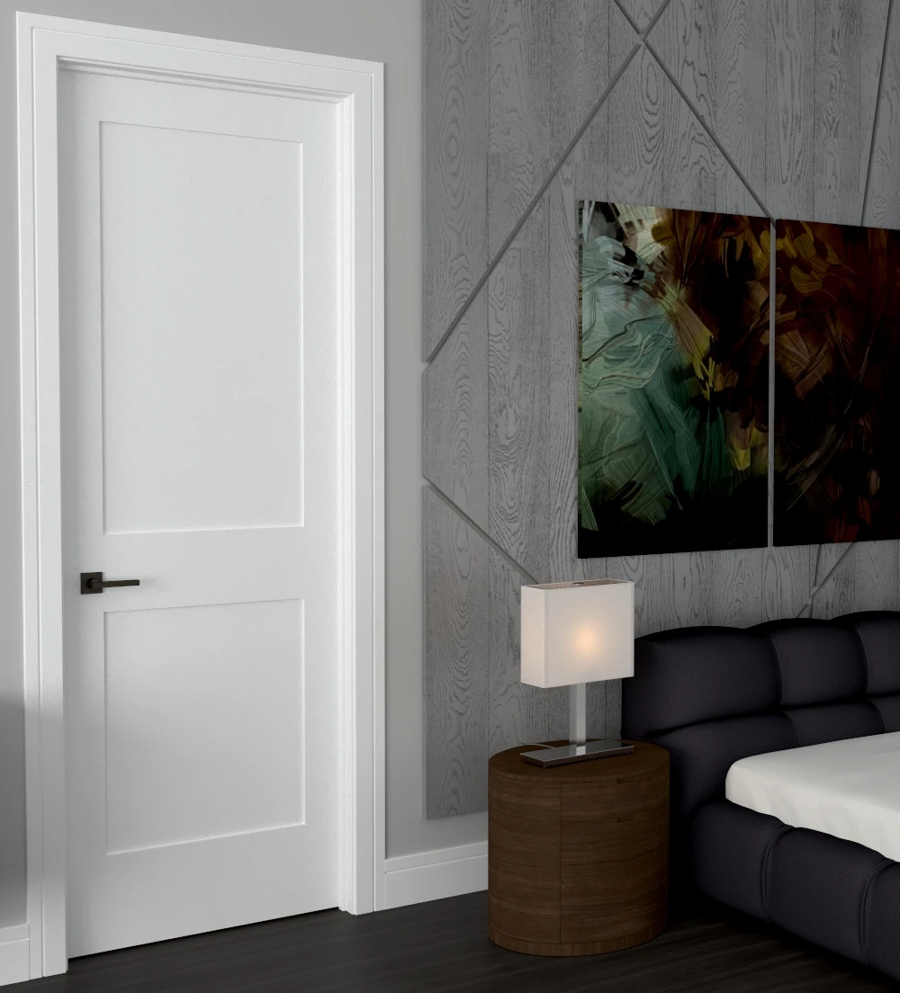 Hot selling Commercial Bedroom Partition Doors White Painted Interior Doors Prehung Interior Wooden Modern Inside MDF Door