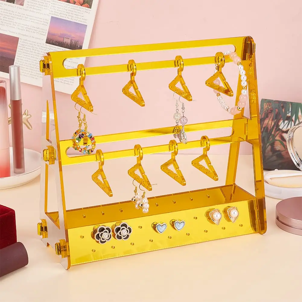 8pcs Coat Hanger Polymer Clay Soft Pottery Earrings Stand Organizer Hanger Shape Tabletop Jewelry Display Holder for Earring
