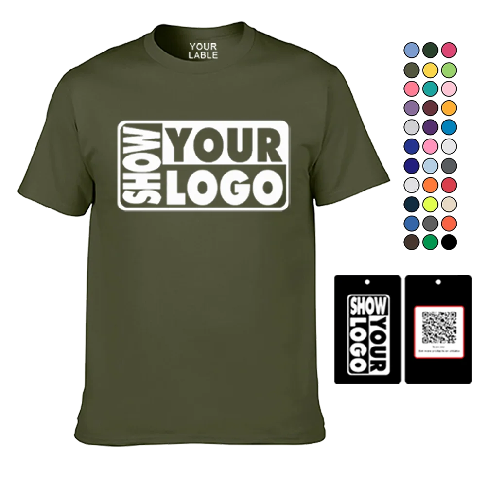 CB04-76000 High quality 100% cotton size many color stocked custom print t shirt for size  free hang tag