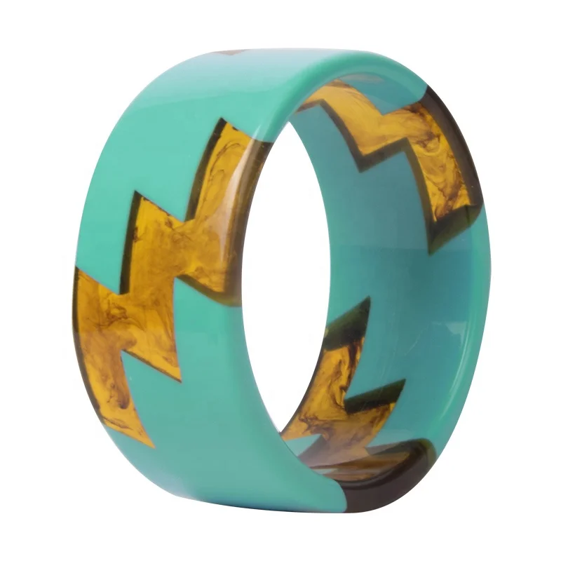 Hot Selling Customized Wide Resin Bangle Multi Color Bangle Colourful Cuff Resin Bracelet