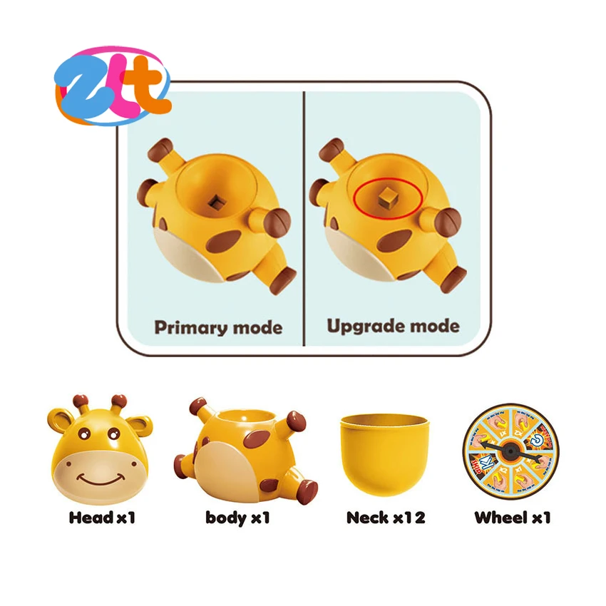 Funny desktop game giraffe balance building block toy children battle game for kids