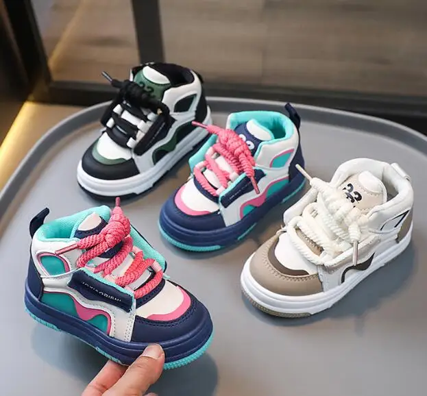 2024 Teenagers Boy High Quality Sport Shoes Children Girl Mixed Color Kids Unisex Shoes Basketball Sneaker Student For 4 Seasons