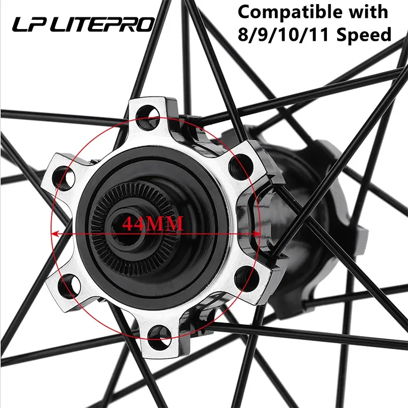 LP Litepro AERO UltraLight Bicycle Wheels Double Rim 40MM For BMX Folding Bike 20 Inch Wheel Set 406 451 Disc Brake Wheelset
