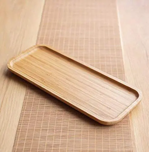 Bamboo Tray Food Plate Wood Cheese Board Steak Coffee Tea Nuts