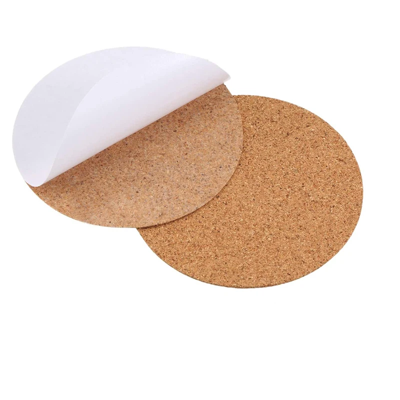 KUKESI Wholesale Customization Economic And Reliable Eco-friendly Square Or Round Self Adhesive Cork Pad With Back Sheet