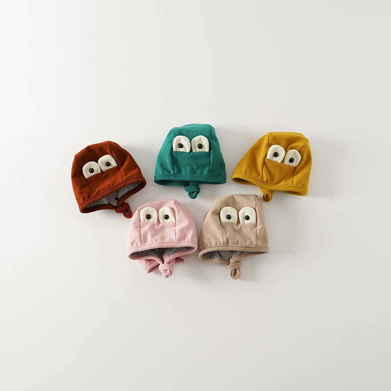 Solid color cute cartoon design newborn baby cap big eyes frog design baby boy cap solid color baby girl cap