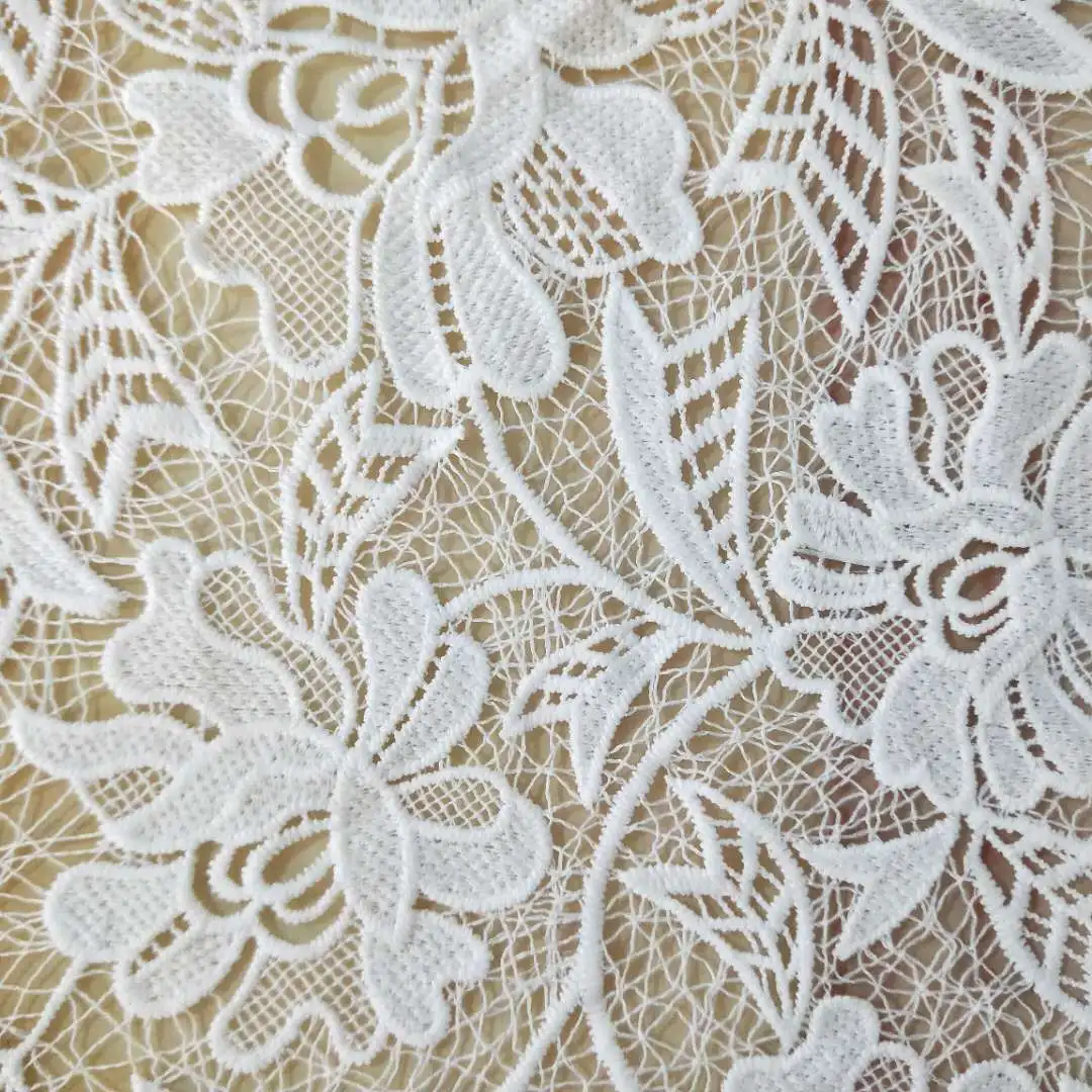 Factory Direct sales milk silk Hot Sale full-scaled water soluble embroidery fabric lace