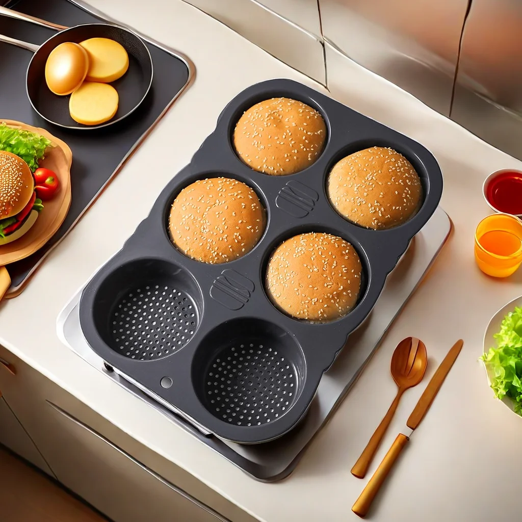 Hot Sale Silicone 6-hole Hamburger Bun And Silicon Burger Mold Available On Global Digital Export Platform