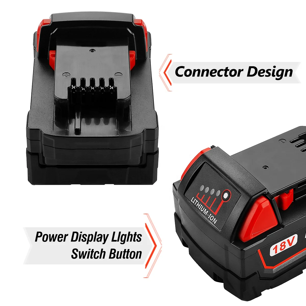 Подходит для литий-ионных аккумуляторов Milwaukee 18V 4.0Ah milwaukee M18 C18B Li18