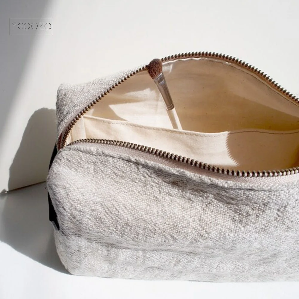 Linen Wash Bag Linen Toiletry Bag Linen Makeup Bag
