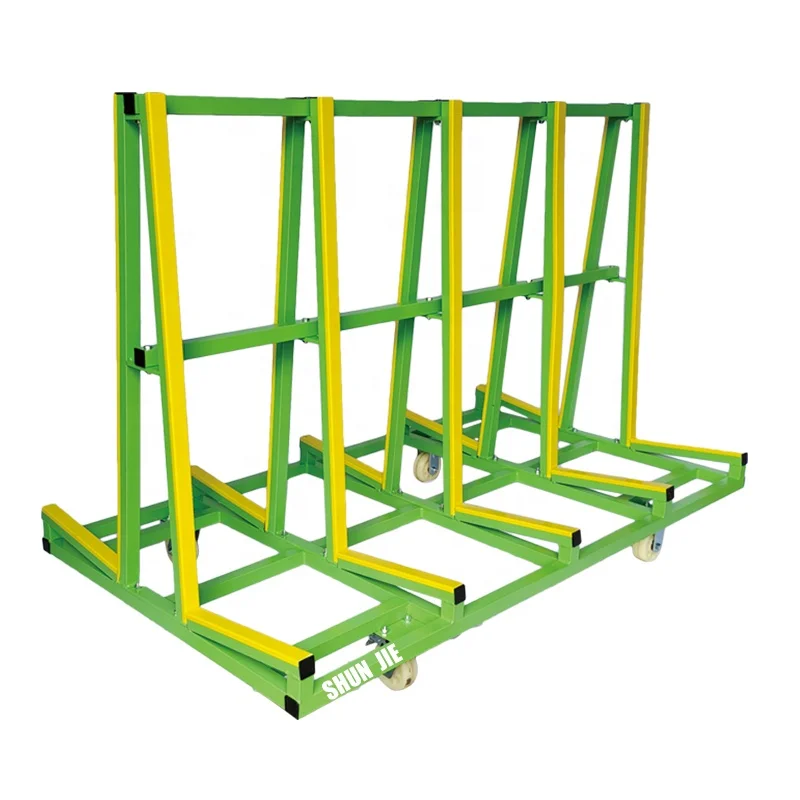 New heavy duty  glass storage and transport iron rack shelving sheet metal rack for factory