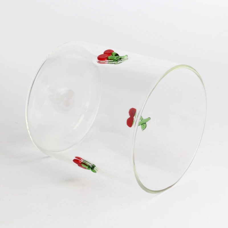 300ml, 400ml, 500ml glass cup with pick borosilicate glass wholesale factory custom