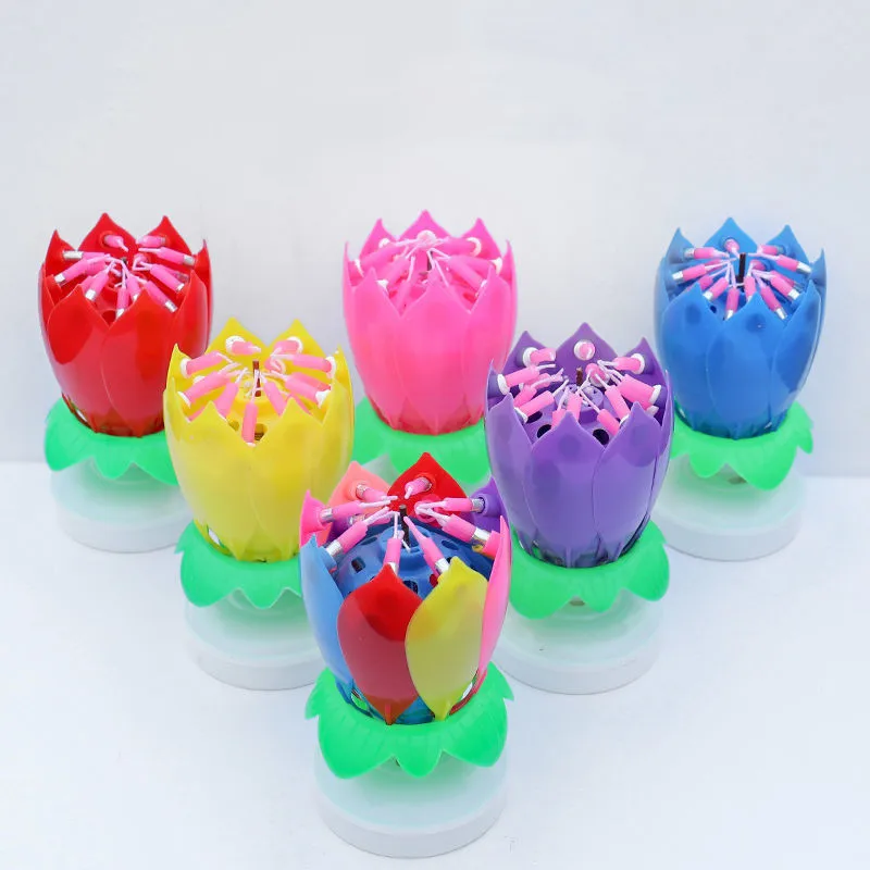 Huaming Happy Candle Rainbow Cake Party Musical Girl Molds Wholesale Bulk Music Machine Making Colour Flower Birthday Candles