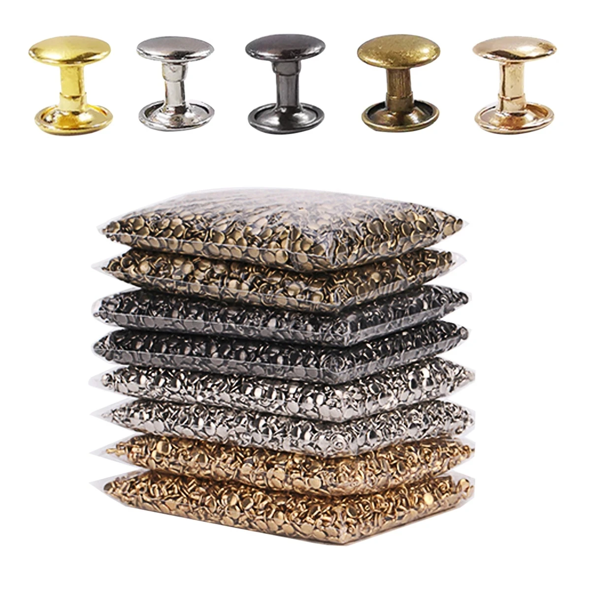6-15mm special shape CAP Brass or iron Double Cap Rivet stud Spot Brass Rivets for Leather Fabric shoes hat clothes
