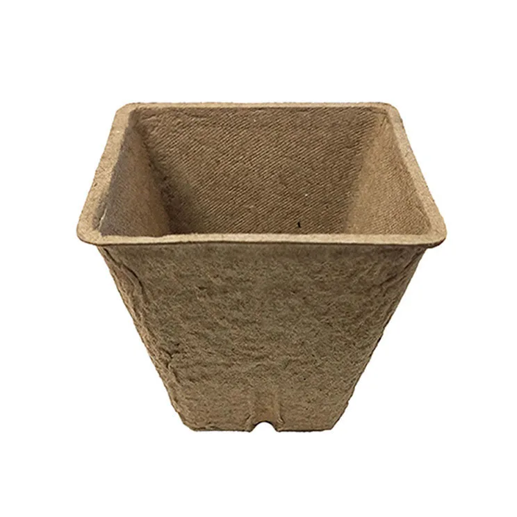 6 cm Square wholesale 100% Organic eco friendly Biodegradable Flower Seed Starter Peat Pots for seedlings