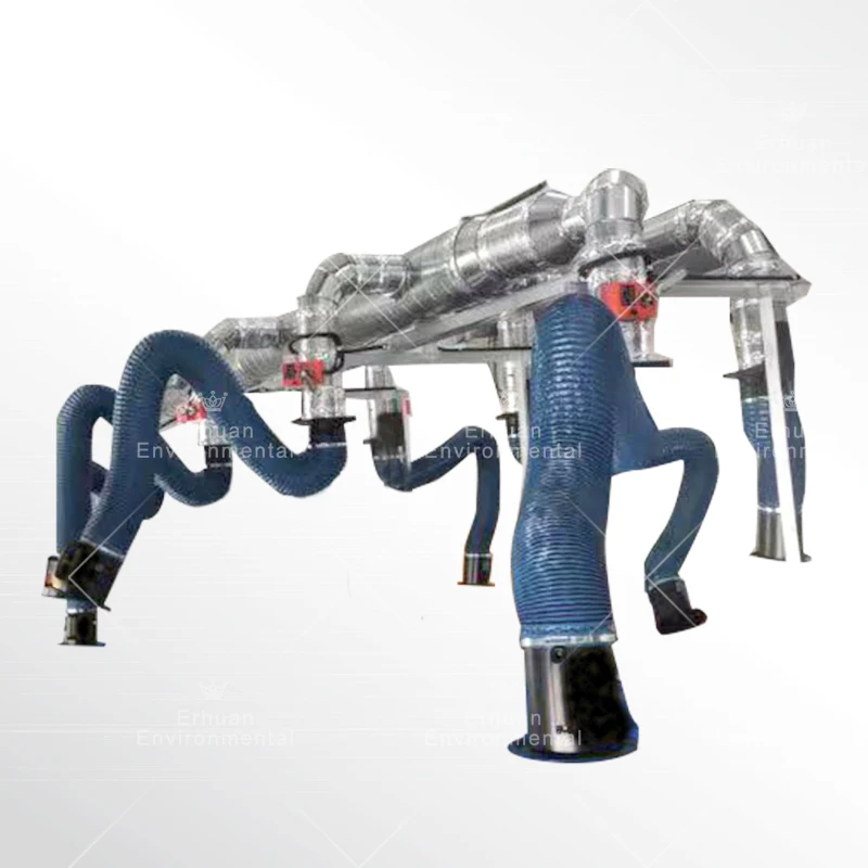 Erhuan flexible wall mount welding fume extraction arm with hood. flexible fume extractor pipe dust extraction arm