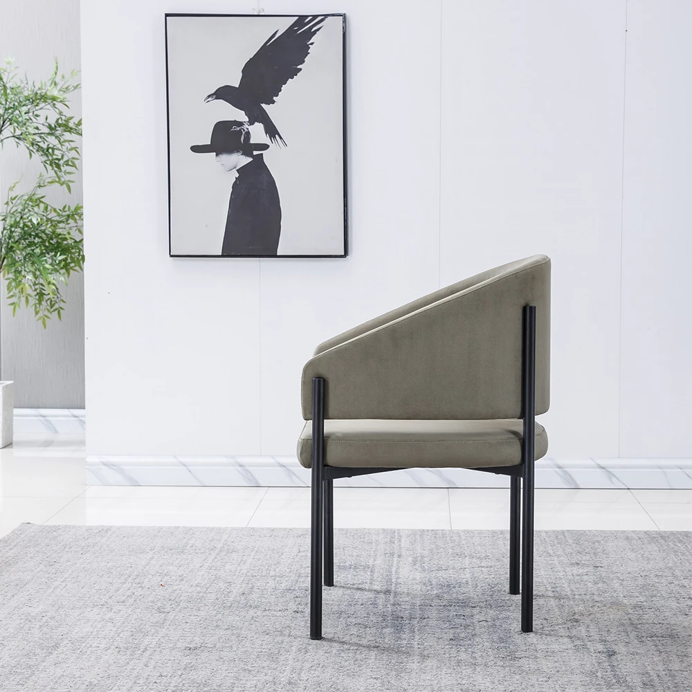 Home Furniture Nordic Luxury Modern Design Upholstered Soft green Fabric Velvet Restaurant Dining Room Chairs For Restaurant