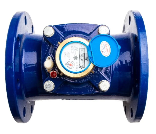 Horizontal Woltman water flow meter dry type mechanical brass steel high flow water meter