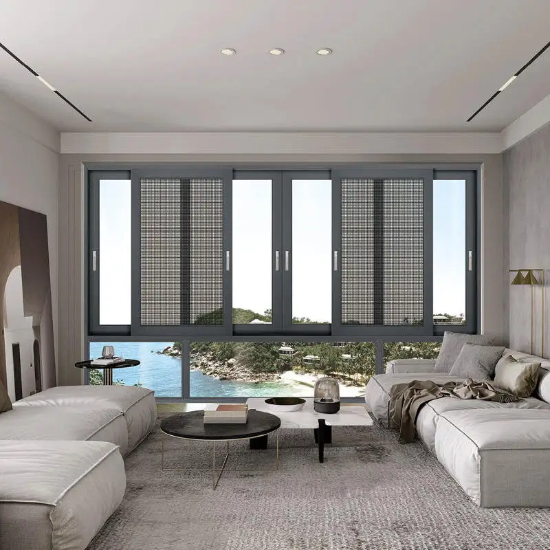 Aluminum Alloy Doors And Windows System Casement Windows French Window Glass Sound Insulation Heat Sealing Balcony Windows