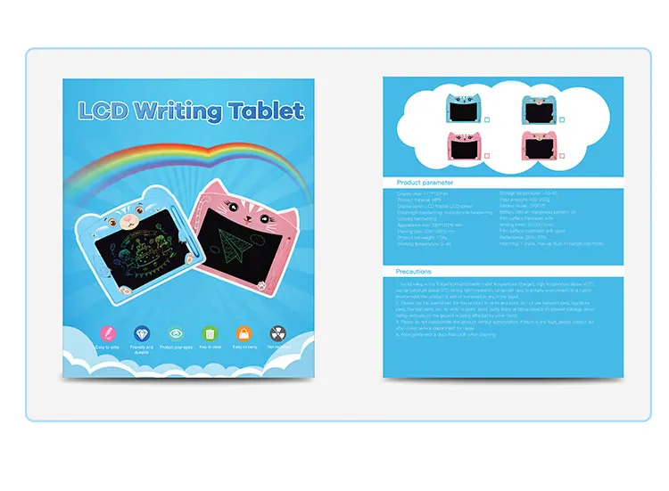 Gift Colorful Cute Cartoon Type 8.5 Inch LCD Doodle Electronic Drawing Writing Board