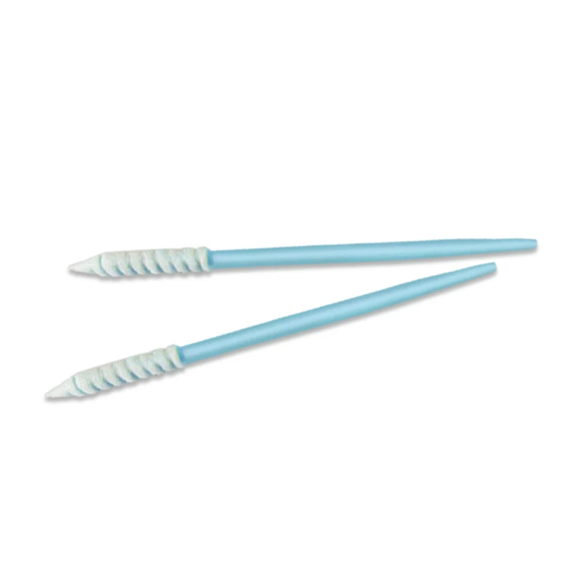 Slim Pointed Spiral Head Foam Polyester Cleanroom Swabs for Electronics Cleaning