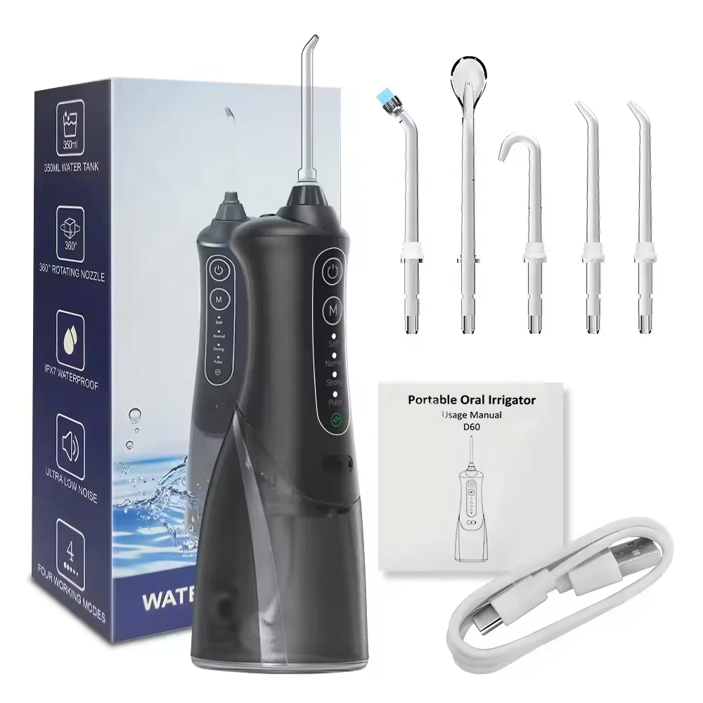 wholesale manufacturer best price water flosser dental oral irrigator with 350ml reservoir and 2000mAh battery