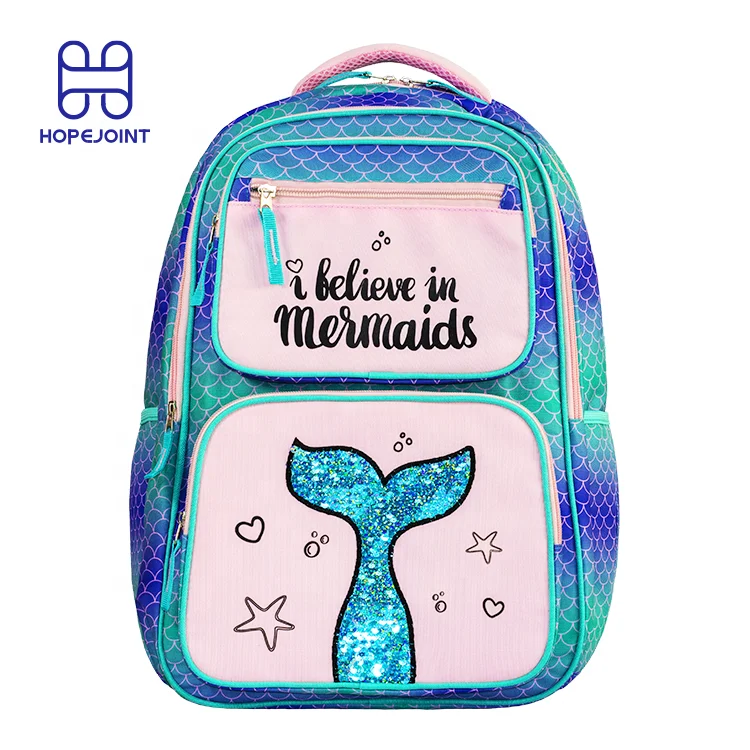 Fashion shiny girl cute sequin mermaid mochilas bolsas trending sublimation kids bag backpack for school