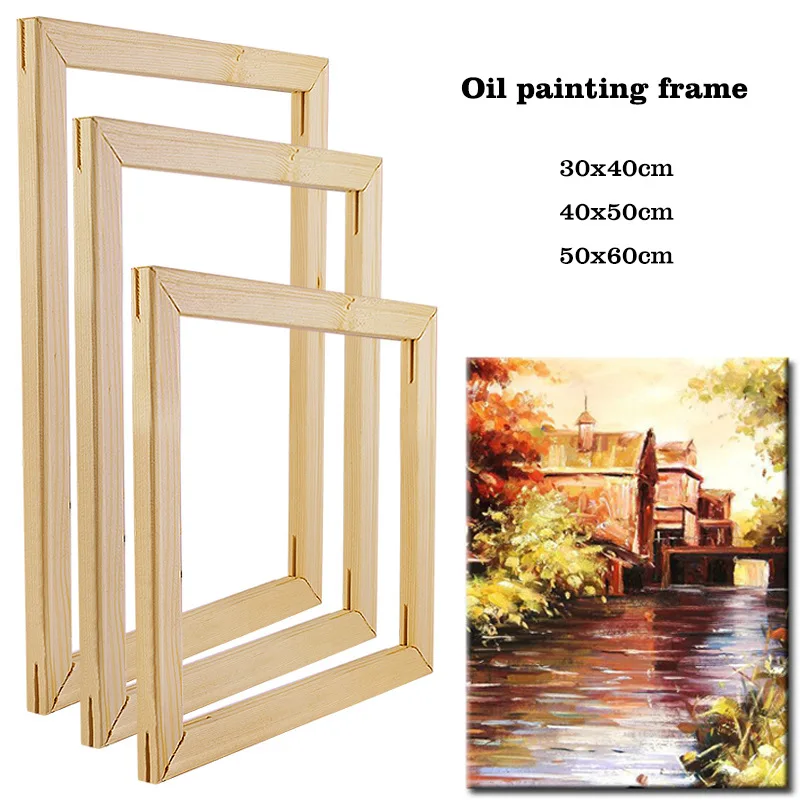 Panwenbo Factory Direct Canvas Frame Craft Wood Bar Large Size Oil Painting Frame Diy Painting Wooden Picture Frame