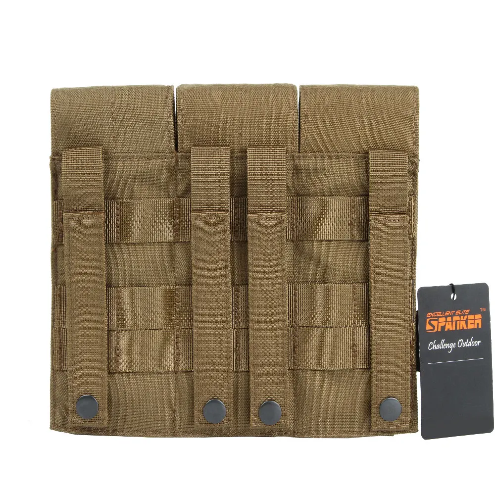 Tactical Nylon Bag Hunting Molle Triple Open Top Mag Magazine Pouch