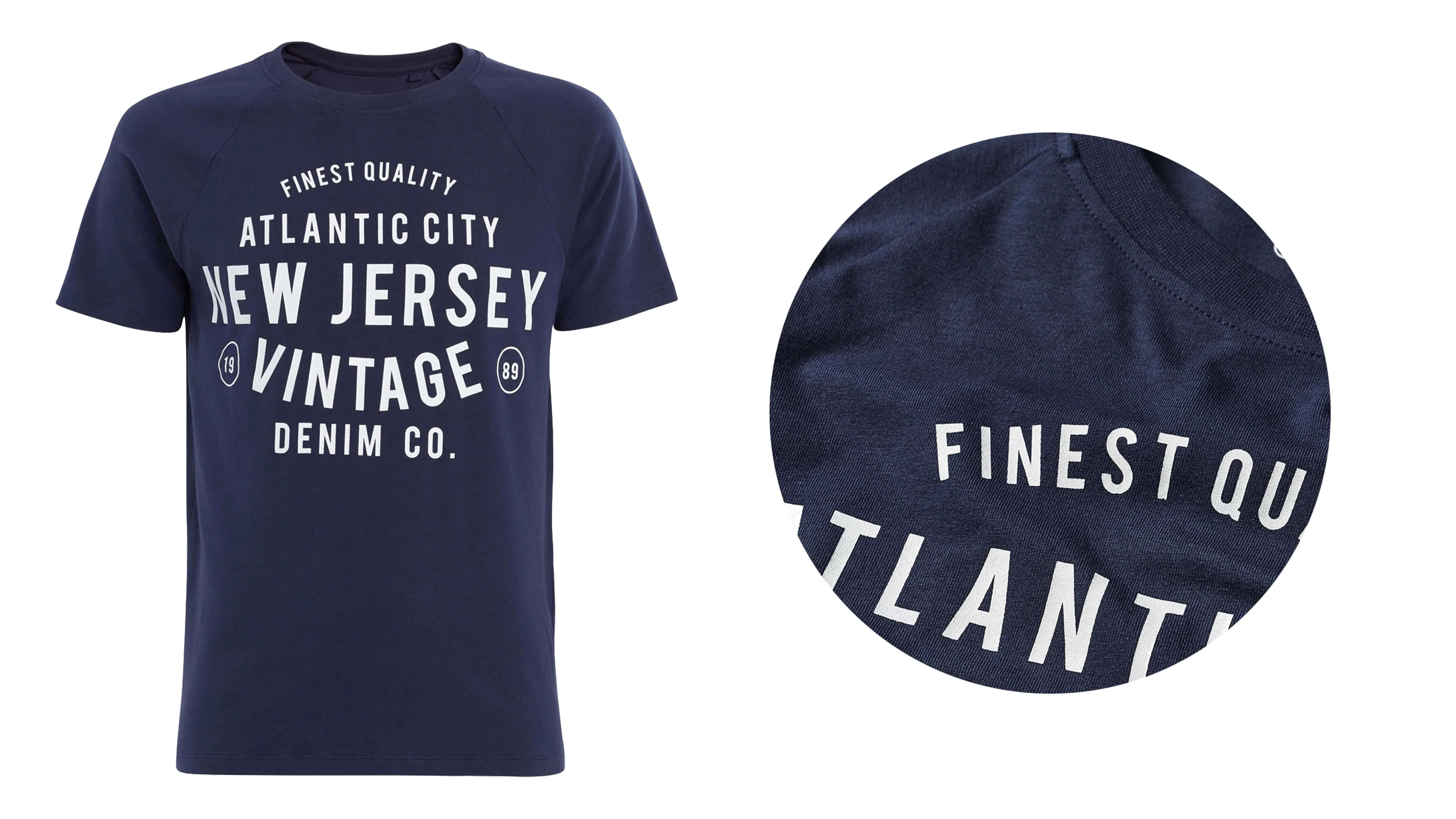 Navy blue customized graphic vintage muscle fit athletic t shirt for men Bangladesh wholesale clothing online shopping